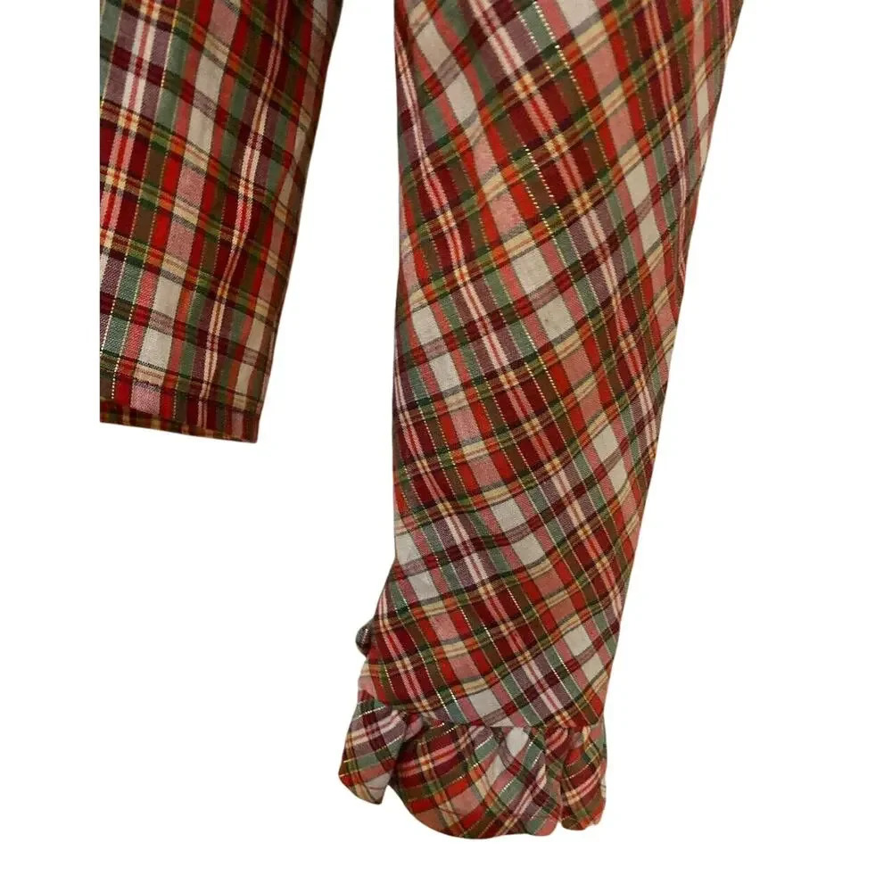Vtg Western Prairie Red/Wht Check Blouse Skirt Set Boho Western days, Costume,